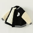 thumbnail image 5 of Esaierr 1-8 Years Boys Girls Baseball Jackets for Kids Toddler,Varsity Jacket Color Blocking Letters Cardigan Jackets,Fall Winter Coats Lightweight School Baseball Outerwear, 5 of 8