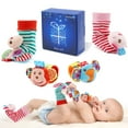 thumbnail image 5 of Bloobloomax Toddler Infant Development Plush Wrist Rattles Foot Finder Rattle Sock Baby Toy, 5 of 10