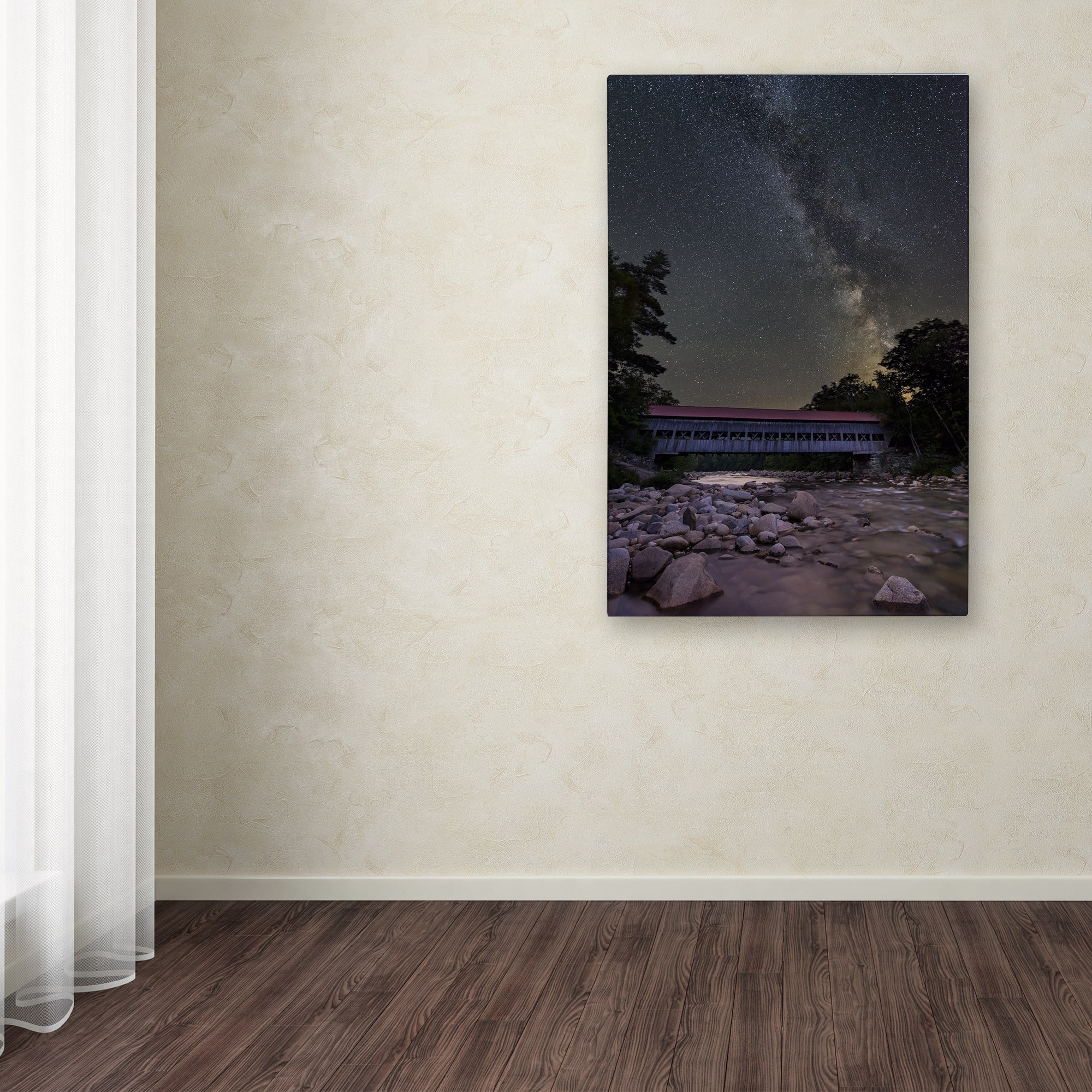 Trademark Fine Art "Swift River Night" Canvas Art by Michael Blanchette Photography
