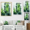 thumbnail image 4 of Designart "Zesty Lime Urban Outline I" Skyscrapers Canvas Art Print, 4 of 7
