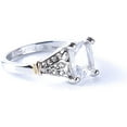 thumbnail image 2 of Square Crystal Ring Minimalist Noble Colorful Zircon Inlaid Wedding Promise Ring Women Glamour Transparent Ring Gift, 2 of 5