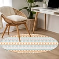 thumbnail image 6 of Orange Green Ethnic Tribe Round Rug 3ft Area Rug Washable Soft Non-Slip 3' Circle Low Pile Rugs Boho Traditional Geometric Carpet for Bedroom Living Room Entryway Home Office Dining Room, 6 of 9