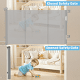 thumbnail image 5 of Baby Proof Me Retractable Baby Gate, Extra Wide Mesh Child Safety Gate, 34" Tall x 71" Wide, Gray, 5 of 11