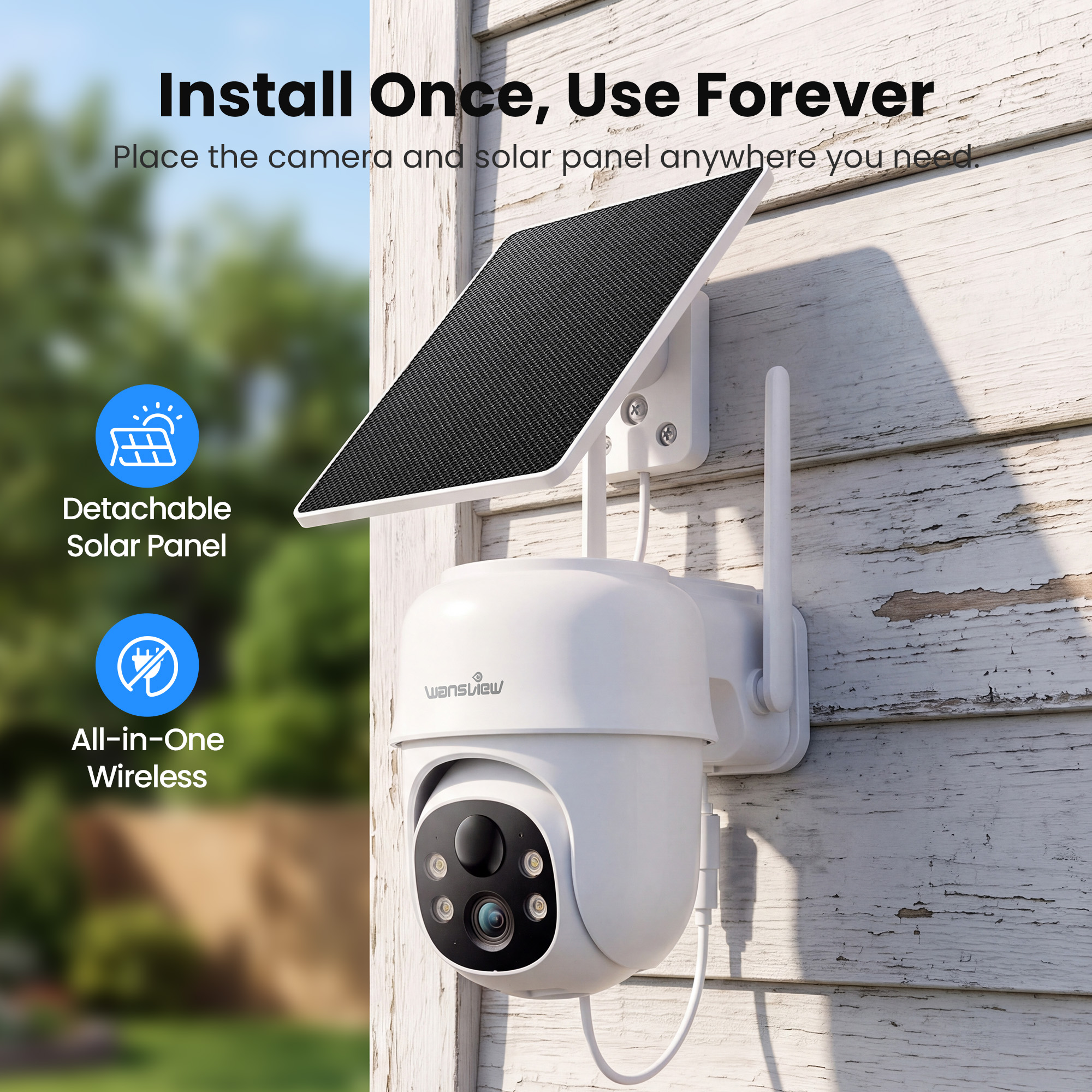 WansView 2K Solar Security Camera with 360° Pan and Tilt photo 7