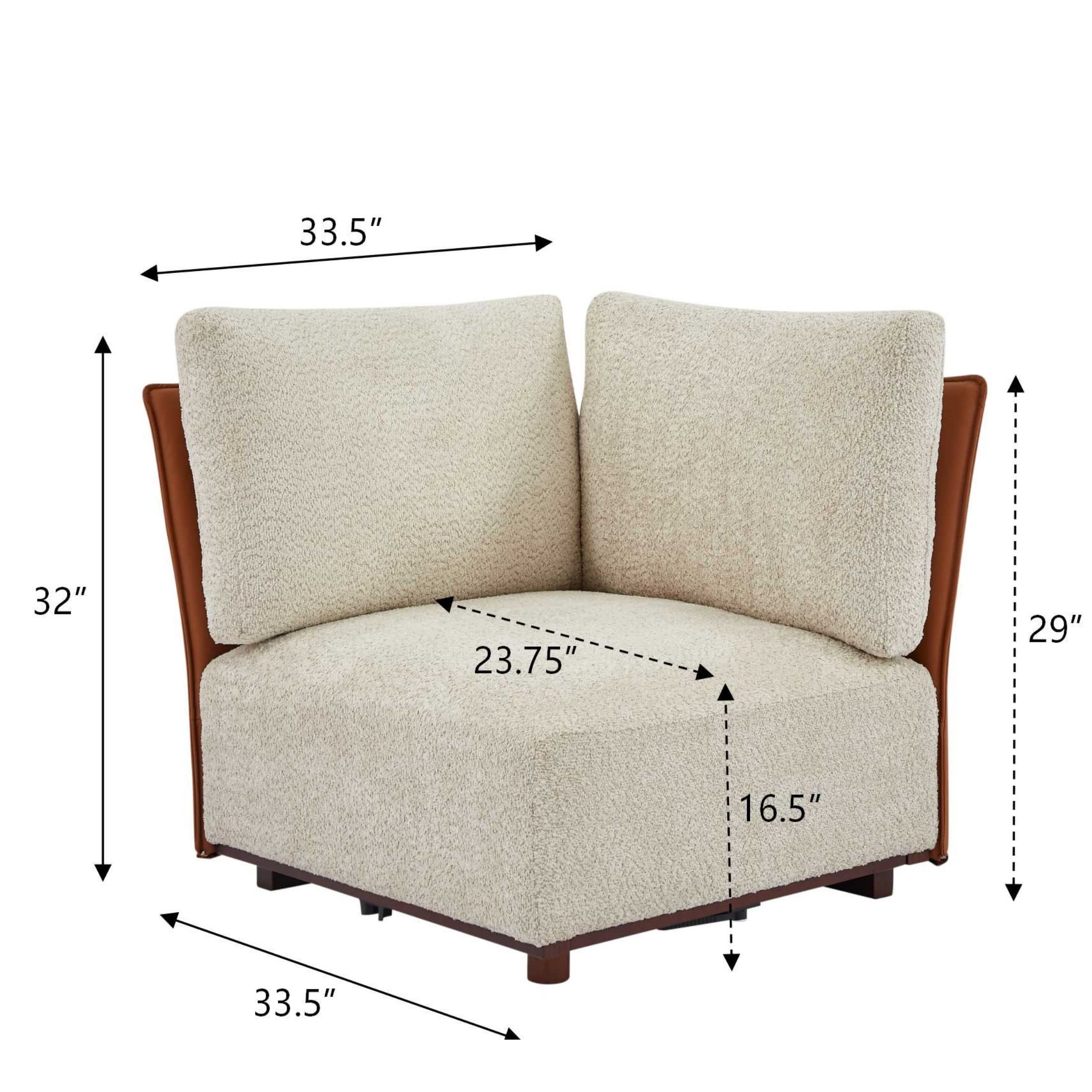 Christopher Knight Home 5-Piece Modern Boucle L-Shaped Modular Sectional Sofa with Ottomans, Sesame