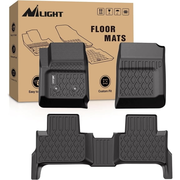 Nilight TPE Floor Mats for Chevy Colorado GMC Canyon Crew Cab 2015 2016 2017 2018 2019 2020 2021 2022,All Weather Custom Fit Heavy Duty Floor Liners