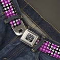 thumbnail image 2 of Buckle-Down Belt, Seatbelt Buckle Belt, Eighties Stars Black White Fuchsia, 30 to 44 Inches, 2 of 9