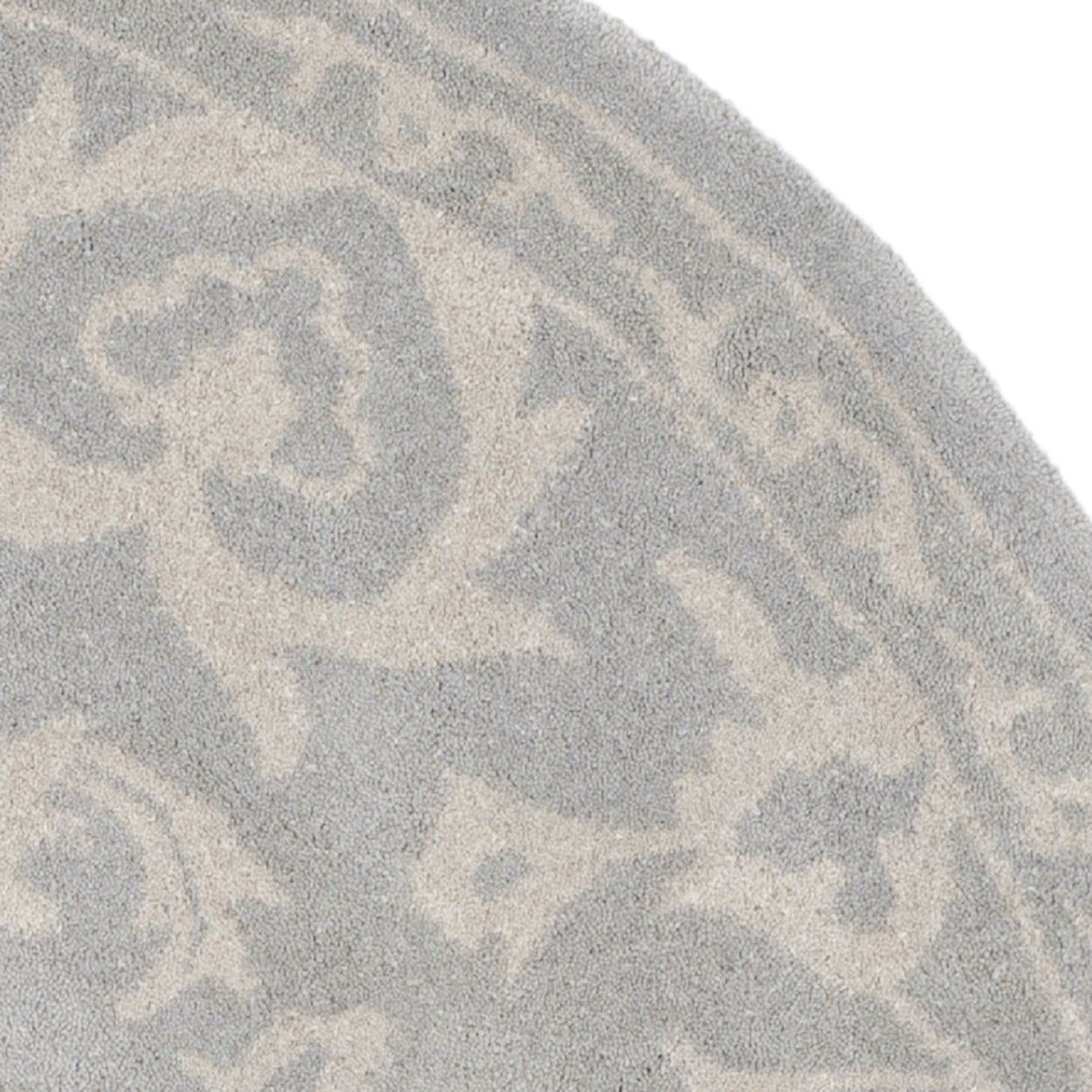 SAFAVIEH Bella Oliver Floral Wool Area Rug, Grey/Silver, 3' x 3' Round