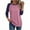 Watermelon Red, variant on RongHuan 3/4 Sleeve Tops for Women Plus Size Crew Neck Baseball Shirts Casual Color Block Tshirts Loose Fit Comfy Tees