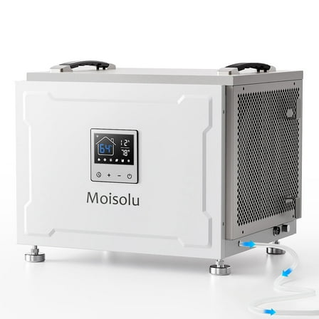 Moisolu Commercial Dehumidifier with Pump and Drain Hose for Crawlspace and Basement  24 Pints Per Day
