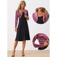 thumbnail image 2 of Bolero Elegante de Terciopelo para Mujer Bolero Crop Cardigan para Cóctel Chaqueta Corta Violeta XL, 2 of 6