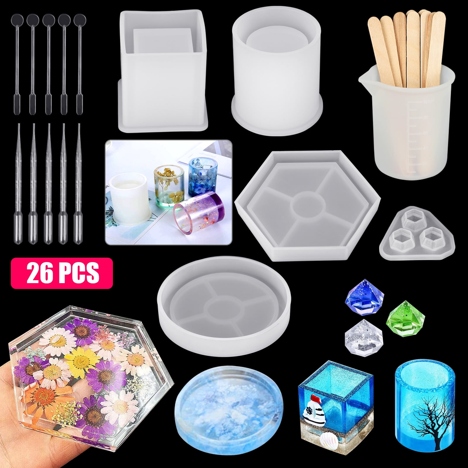 Silicone Resin Mold Jewelry Pendant Mould DIY Making Casting Epoxy