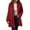 Brick Red, variant on Women's Double Lapel Winter Coat Knit Sweater Solid Wool Blend Outerwear Jacket