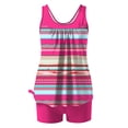 thumbnail image 5 of Tnhcen Women's Basic Printed Two - Piece Swimsuit Set, Vintage Striped Tankini Top + Shorts, Nylon Spandex, Size S - 2XL, High Waist Swimwear, 5 of 5