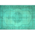 thumbnail image 1 of Ahgly Company Machine Washable Indoor Rectangle Abstract Turquoise Blue Contemporary Area Rugs, 2' x 3', 1 of 4