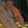 thumbnail image 3 of Tree Squirrel - Metal Garden Ornament - 30cm - Natural Rust Patina, 3 of 5