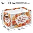 thumbnail image 4 of Yayeee Canvas Storage Basket with Handles for Shelves Fabric Bins Closet Organizer, Leaves Pattern, 4 of 8