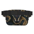 thumbnail image 3 of Picia Ball Phyton Snake Print Square Double-Layer Waist Bag Mini Adjustable Waist Belt Bag Exercise Running Travel Hiking, 3 of 9