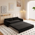 thumbnail image 2 of Queen Pull Out Sofa Bed, 3-in-1 Convertible Sleeper Sofa with Side Storage,Multi-Functional Velvet Loveseat Bed for Living Room,Bedroom,Apartment,Office, 2 of 6