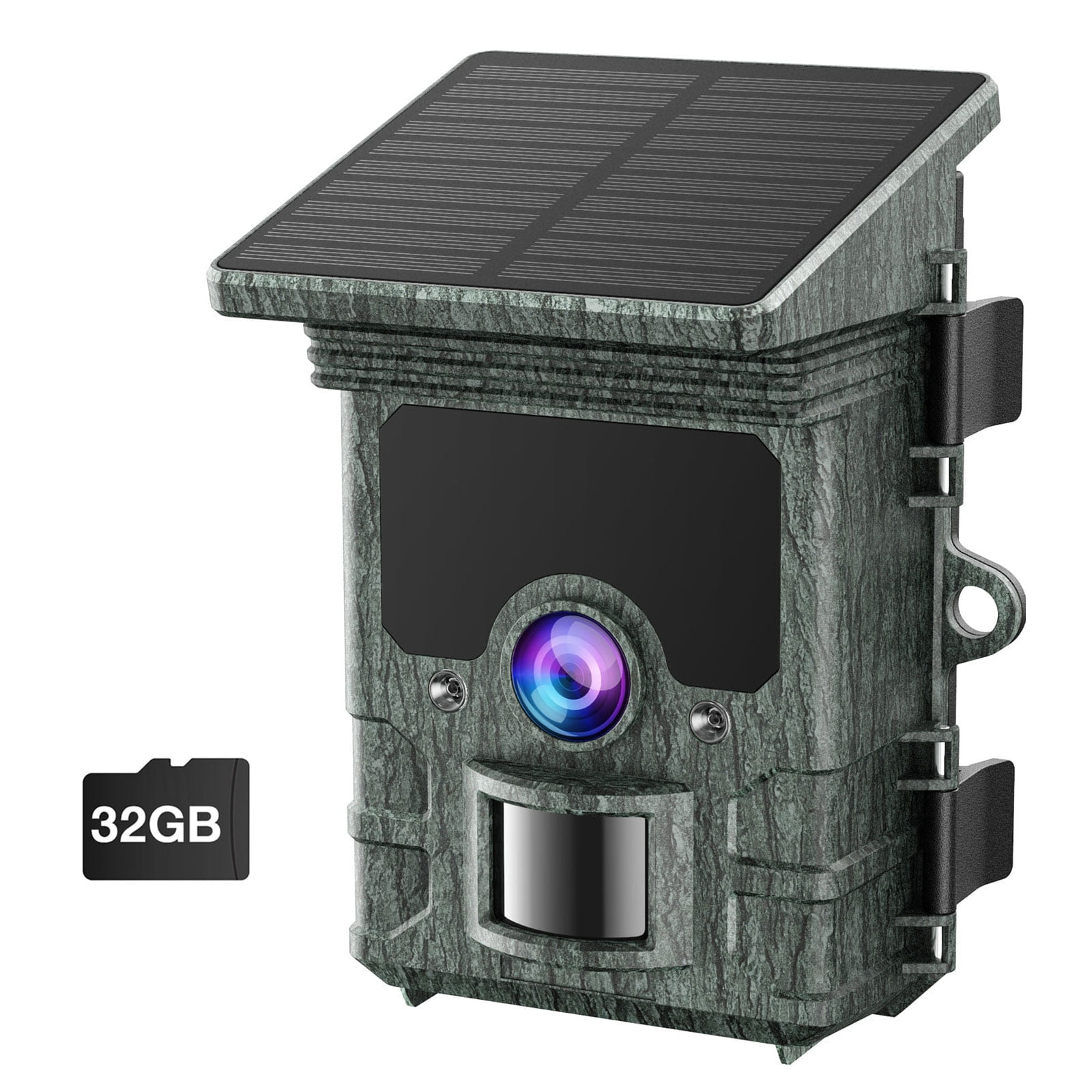 CAMPARK Solar Powered Trail Camera with SD Card Rechargeable 4400mAh 4K 48MP WiFi Game Camera with 0.1s Motion Activated Night Vision Waterproof IP66 for Wildlife Monitoring Hunting Trail Cam