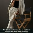 thumbnail image 4 of 1 Set Chair Replacement Canvas Black Casual Directors Chair Cover Kit Replacement Canvas Seat and Back with Wood Stick Easy to Clean for Director Makeup Chair 18.7x15.16/20.47x6.69 inch, 4 of 9