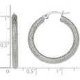 thumbnail image 2 of Primal Gold 10 Karat White Gold Textured Hinged Hoop Earrings, 2 of 5