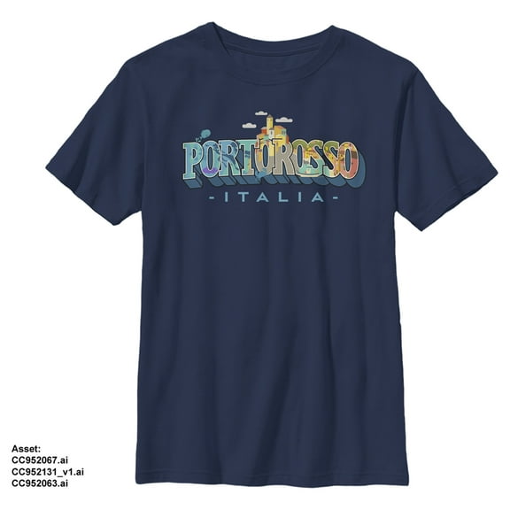 Boy's Luca Portorosso Italia  Graphic Tee Navy Blue Small