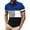 Blue, variant on Yiaimeir ‌Men's Stand Collar T-shirt Fashion Summer Short Sleeve‌ Top