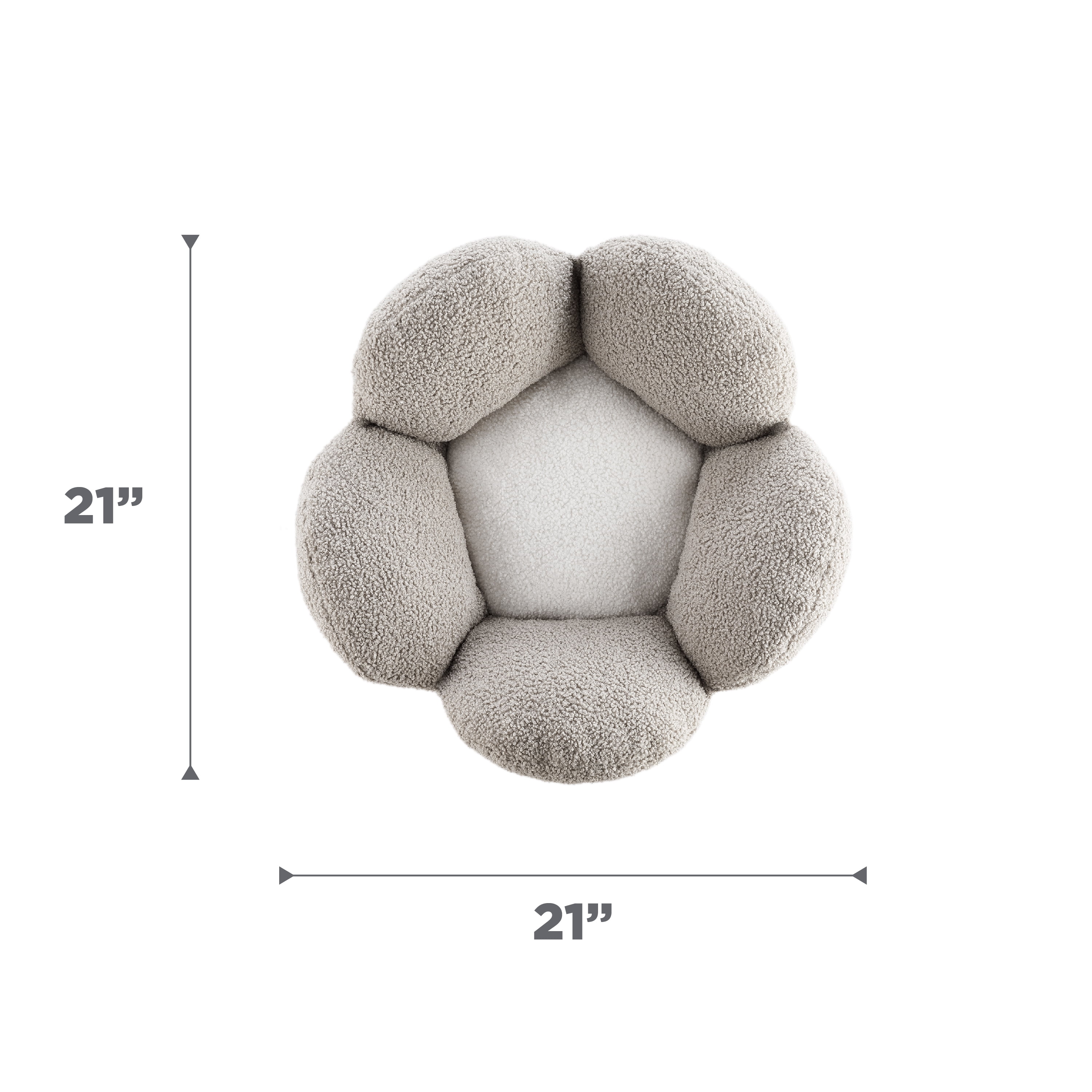 Catstages Purrfect Petals Flower Cat Bed with Plush Support and Raised Sides, Tan, 21 in - Secure, Soft, Comfortable Bed for Cats and Kittens