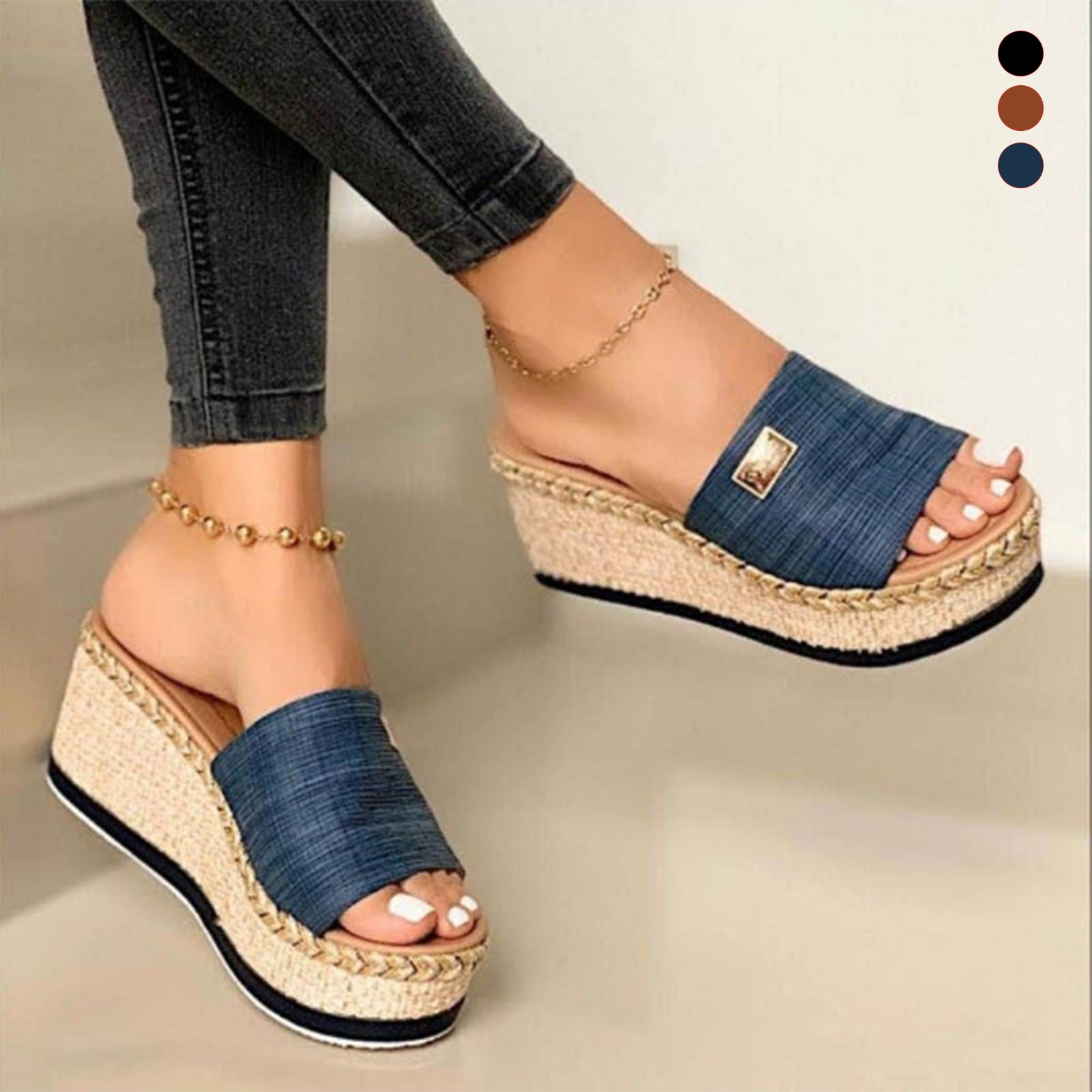 Details about   Womens Ladies Casual Espadrilles Pumps Shoes Wedge Heel Flatform Loafers Size 