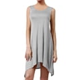 thumbnail image 1 of J. METHOD Women's Sleeveless Round Neck Flare Curved Hem Swing Tank Top Dress NEWDR61 Heather M, 1 of 5
