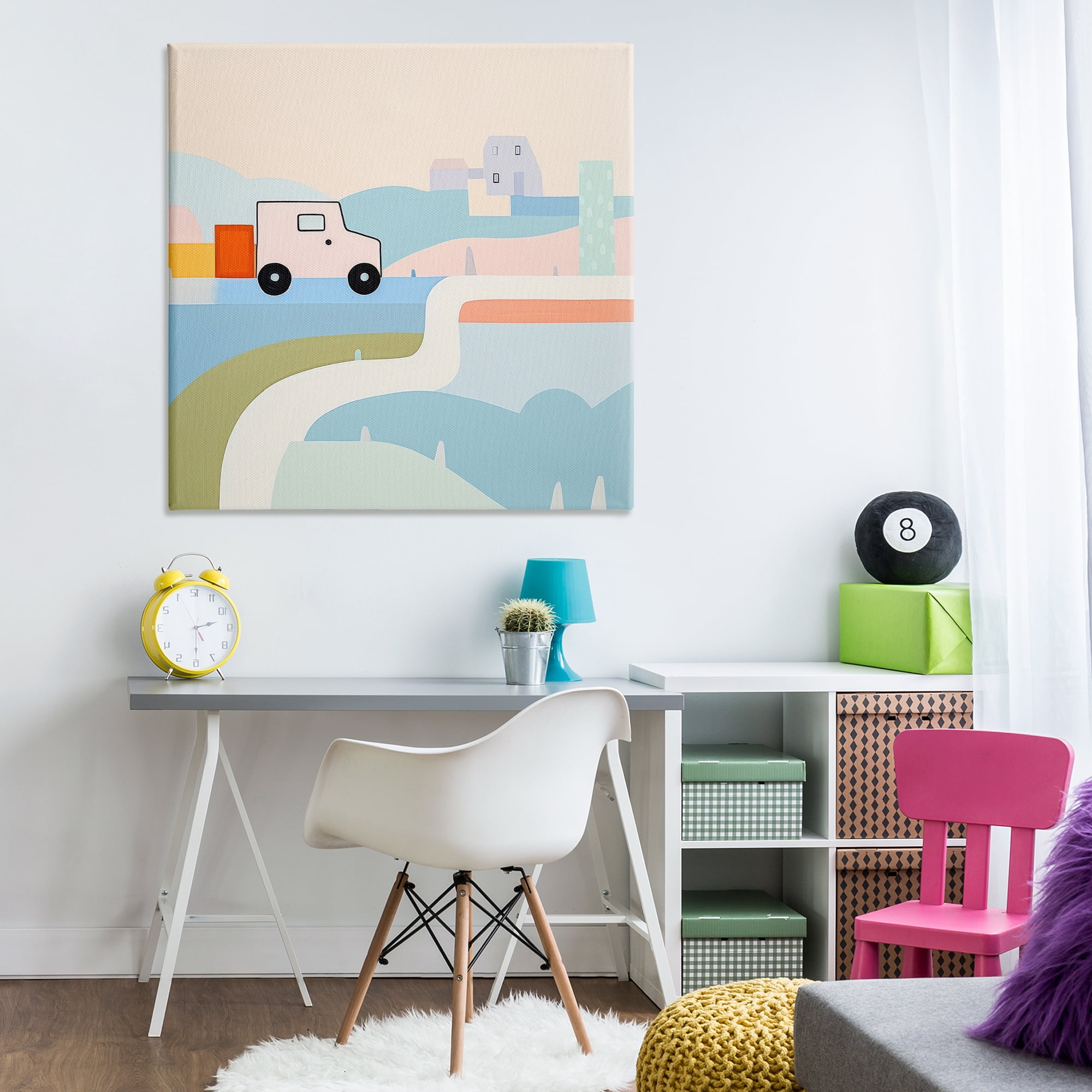 Stupell Industries Imagination On Wheels Landscape Painting Gallery Wrapped Canvas Art Print Wall Art, 36 x 36