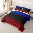 thumbnail image 3 of Erosebridal Blue Red Glow Abstract Bed Spread Queen for Boys Men, Modern Line Print Queen Coverlet Set, 3 Pieces, 3 of 7