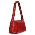 thumbnail image 4 of No Boundaries Women's Faux Leather Studded Moto Shoulder Bag, Carmine Red, 4 of 8