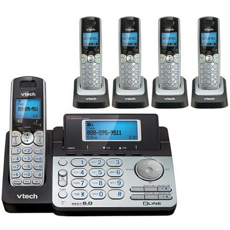 VTech DS6151 + (4) DS6101 2 Line Expandable cordless phone ...