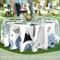 thumbnail image 6 of Cute Dinosaur Round Table Cloth 60 Inch,Hand Drawn Tablecloth Waterproof Stain Wrinkle Resistant Washable Circle Table Cover for Home Kitchen Dining Room Party Outdoor Picnic, 6 of 6