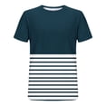 thumbnail image 4 of Big & Tall T-Shirts for Men M-5X Plus Size Short Sleeve Crewneck Tees Tops Mens Casual Stripe Printed Pullover Drop Shoulder Tshirts Shirts, 4 of 5