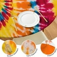 thumbnail image 4 of Colorful Tie Dye Pattern Round Fitted Tablecloth with Elastic Edge,Dining Table Cover Waterproof,Outdoor Round Tablecloth for Camping,Dining,Indoor and Outdoor, 4 of 7