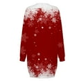 thumbnail image 4 of Wangmeiwg Christmas Dresses for Women Stylish Women's Festive Knit Sweater Dress with Round Neck and Long Sleeve Comfortable Loose Fit Daily Soft Fabric Elegant Design M Red, 4 of 5