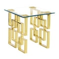 thumbnail image 4 of Ensemble Contemporain de Café en Verre Clair 3pc en Acier Inoxydable Doré, 4 of 5