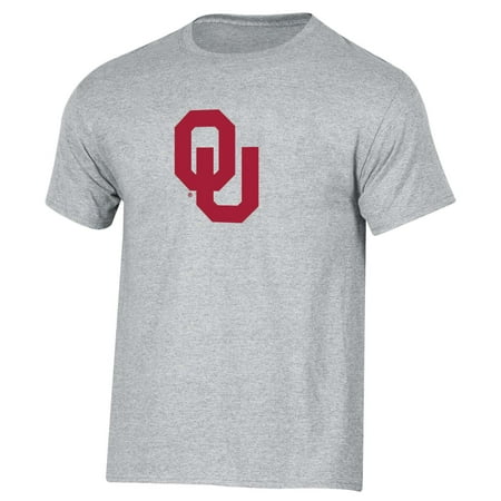 - Men's Russell Heathered Gray Oklahoma Sooners Crew Primary Logo T-Shirt