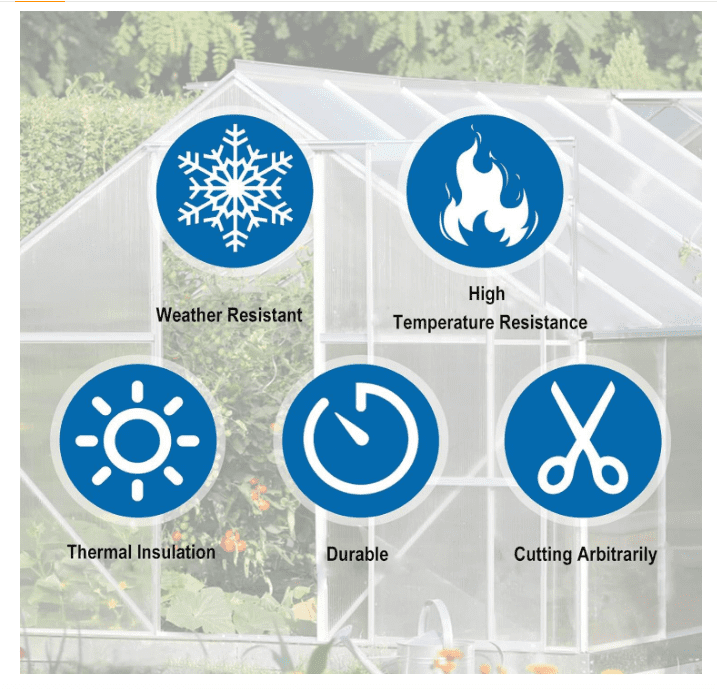 20 Pieces Set 2' (W) x 4' (L) Polycarbonate Panel,Twin-Wall Polycarbonate Sheets Waterproof UV Protected Reinforced Clear Sheets for Greenhouse, Outdoor, Plant Stand Roof