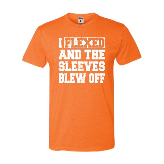 Adult I Flexed And The Sleeves Blew Off Funny Gym Workout Deluxe T-Shirt