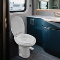 thumbnail image 3 of ROSYNEY Portable RV Toilet with Pedal Flush, 18.9" Standard Height, Adjustable Water Level, Gravity Flush Camp Toilet with Quiet-Close, White, 3 of 7
