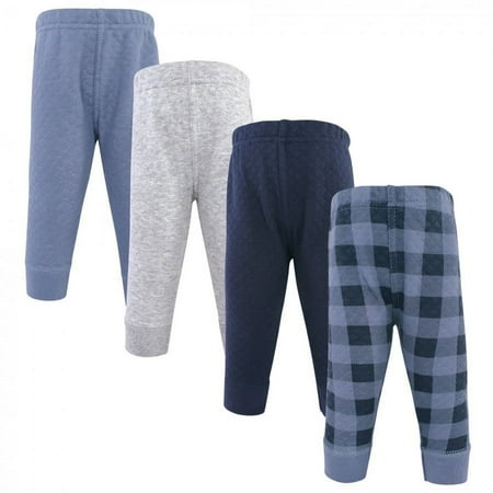 UPC: 0660168258608 | Hudson Baby Infant and Toddler Boy Quilted Jogger Pants 4pk Navy Plaid 0-3 Months