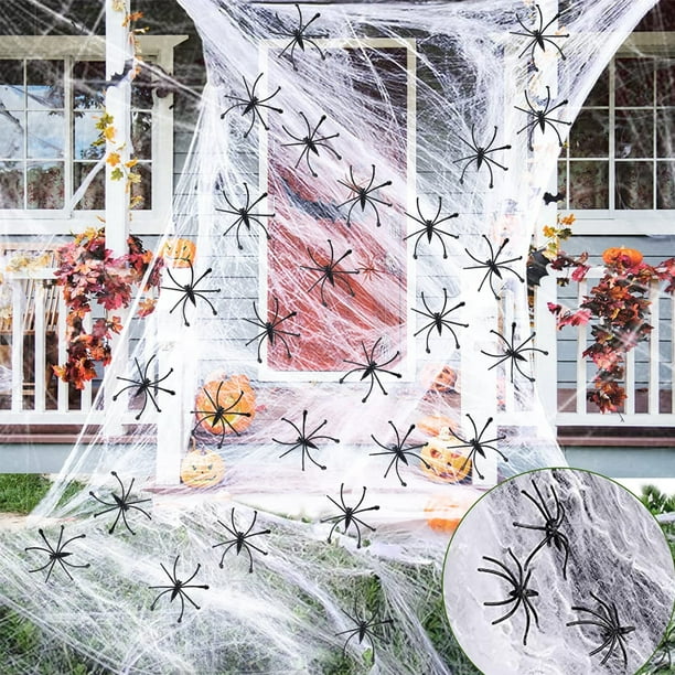 1000sqft Fake Spider  Halloween Decorations Indoor/Outdoor, Stretchy