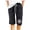 Black, variant on DeHolifer Shorts for Women Cotton Linen Elastic Waist Dandelion Print Drawstring Loose Casual Shorts Light Blue 2XL