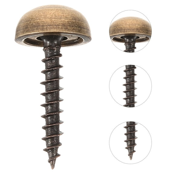 SEWOART 8Pcs Brass Decorative Screw Covers for Tables Mirrors and Glass Signs