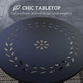 thumbnail image 4 of Outsunny Table de Jardin Ronde avec Découpe Florale, Table d'Appoint de Balcon en Acier, 4 of 10