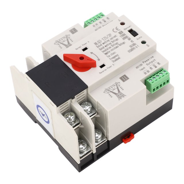 Automatic Transfer Switch, AC110V 63A Dual Power Transfer Switch Mini 2P Conductivity Anti Aging For Farms